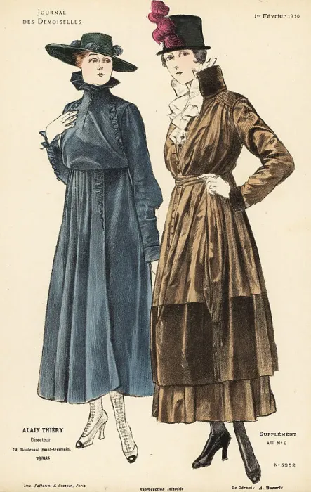 Framed Print : Two fashionable women on a winter stroll, WWI Framed Print : Two fashionable women on a winter stroll, WWI