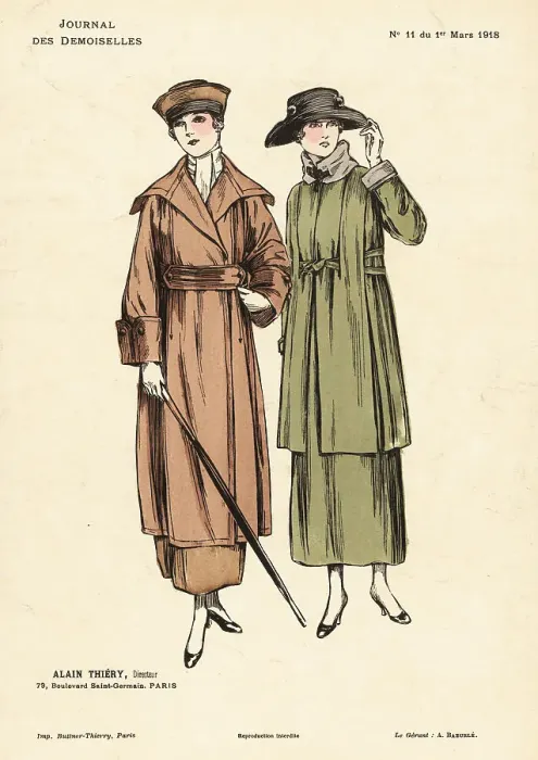 Framed Print : Two fashionable women on a winter stroll, WWI Framed Print : Two fashionable women on a winter stroll, WWI