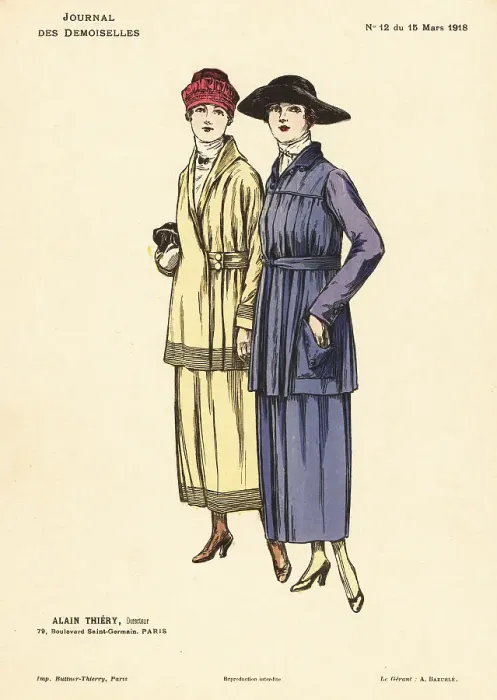Framed Print : Two fashionable women on a winter stroll, WWI Framed Print : Two fashionable women on a winter stroll, WWI