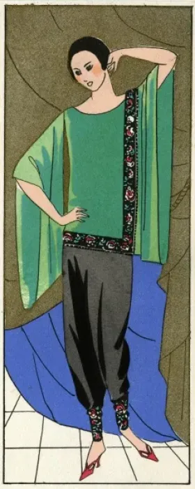 Framed Print : Fashionable young lady in outfit by Molyneux Framed Print : Fashionable young lady in outfit by Molyneux