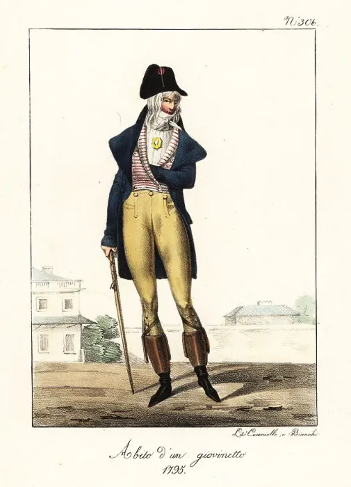 Framed Print : Fashionable young man or Incroyable, Directoire era, 1795 Framed Print : Fashionable young man or Incroyable, Directoire era, 1795