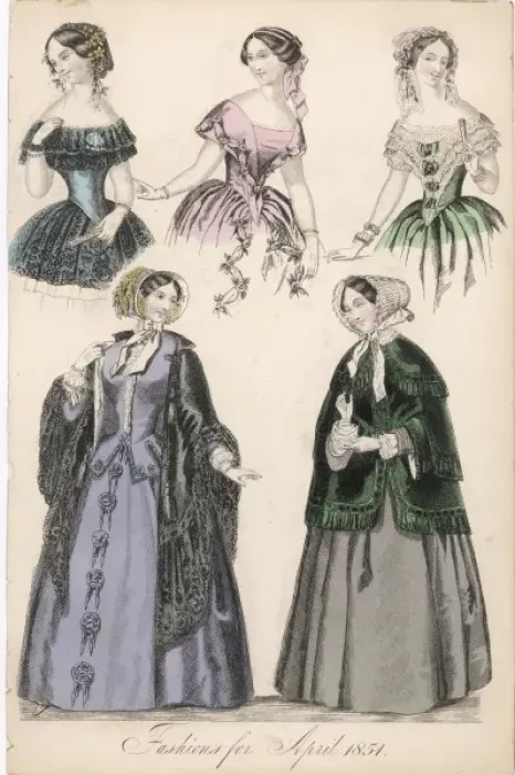 Framed Print : Fashions for April 1851 Framed Print : Fashions for April 1851