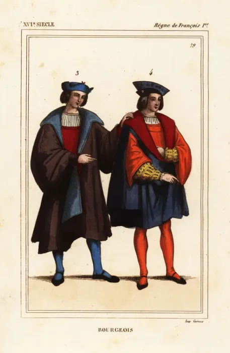Framed Print : Fashions of bourgeois men of Paris, reign Framed Print : Fashions of bourgeois men of Paris, reign