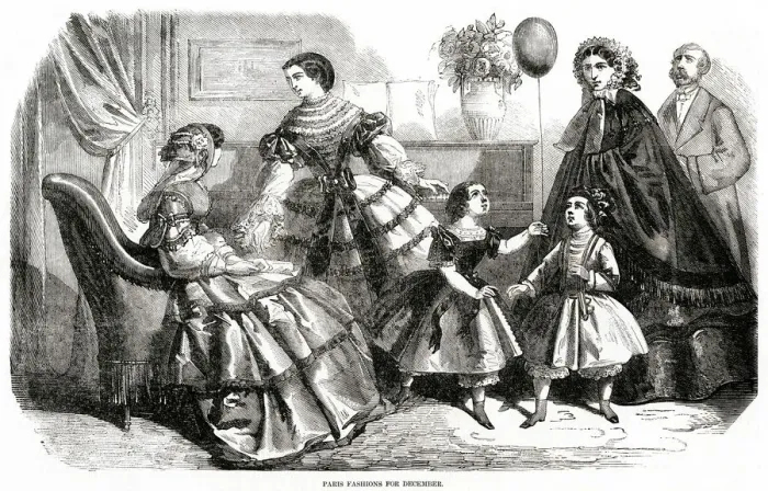 Framed Print : Fashions for December 1856 Framed Print : Fashions for December 1856