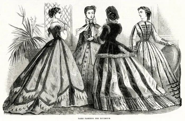 Framed Print : Fashions for December 1865 Framed Print : Fashions for December 1865