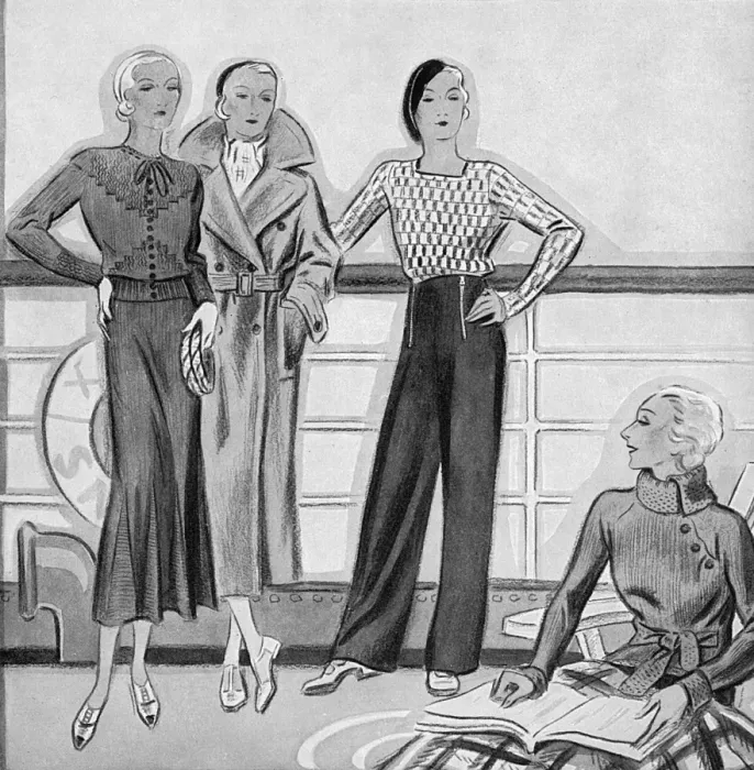 Framed Print : Fashions for the deck on summer cruising days Framed Print : Fashions for the deck on summer cruising days