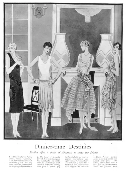 Framed Print : Fashions for dinner-time, Paris, 1927 Framed Print : Fashions for dinner-time, Paris, 1927