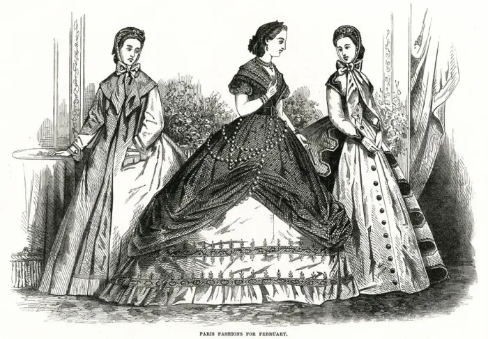 Framed Print : Fashions for February 1865 Framed Print : Fashions for February 1865
