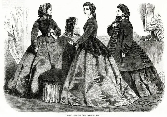 Framed Print : Fashions for January 1865 Framed Print : Fashions for January 1865