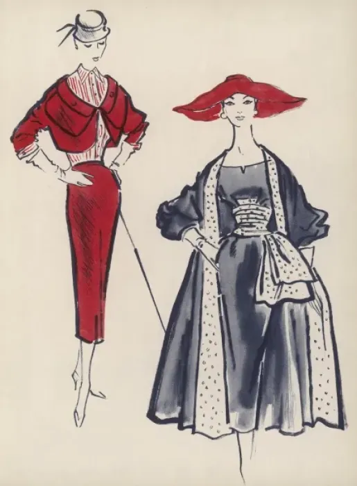 Framed Print : Fashions by Michael and Digby Morton, 1954 Framed Print : Fashions by Michael and Digby Morton, 1954