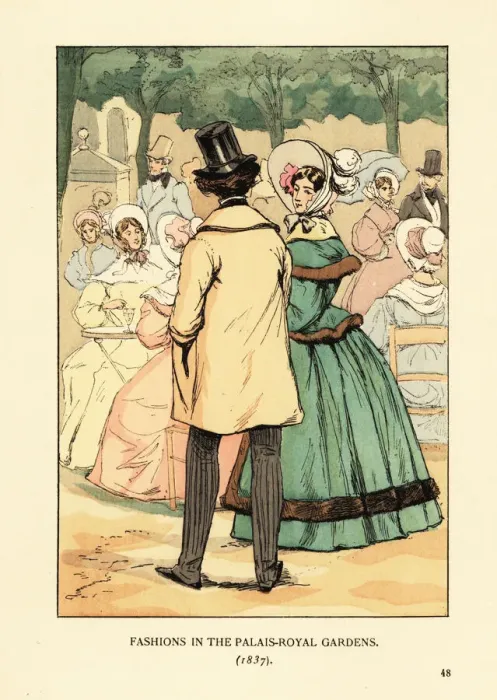 Framed Print : Fashions in the Palais-Royal Gardens, 1837 Framed Print : Fashions in the Palais-Royal Gardens, 1837