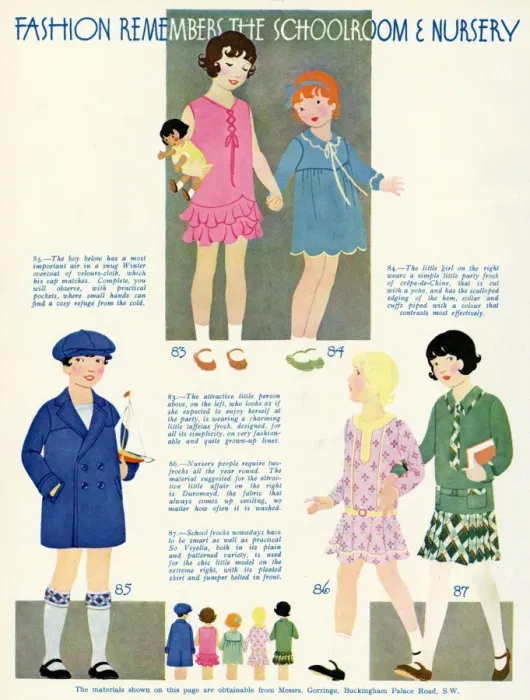 Framed Print : Fashions for schoolroom and nursery 1929 Framed Print : Fashions for schoolroom and nursery 1929