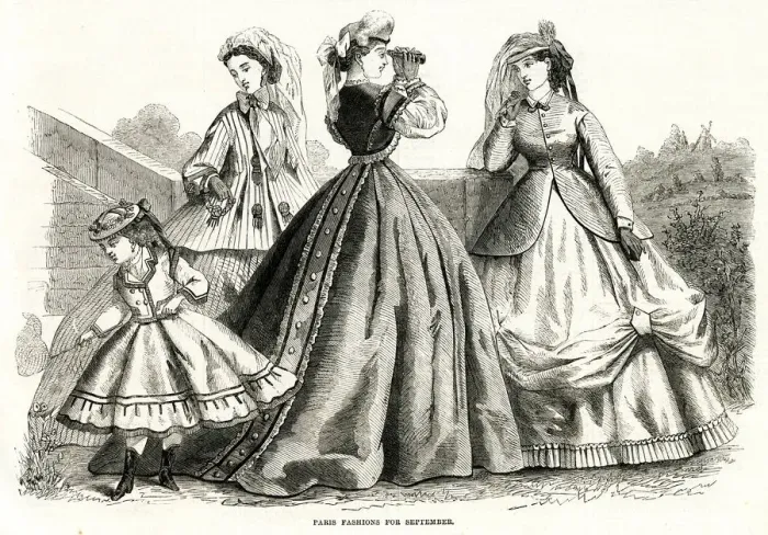Framed Print : Fashions for September 1865 Framed Print : Fashions for September 1865