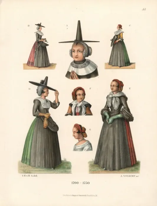 Framed Print : Fashions of the wives of burghers from Framed Print : Fashions of the wives of burghers from