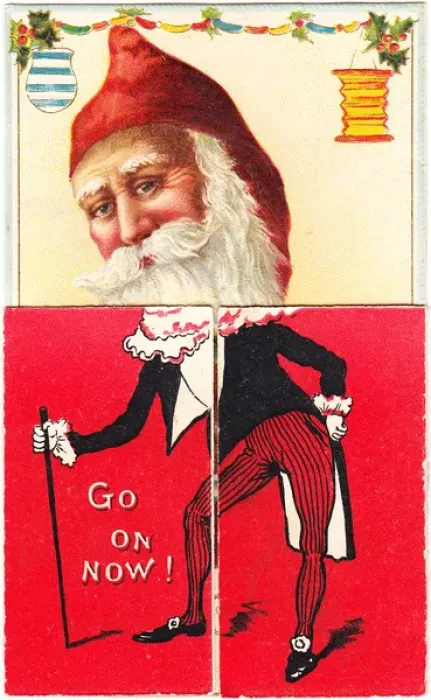 Framed Print : Father Christmas on a Christmas card Framed Print : Father Christmas on a Christmas card