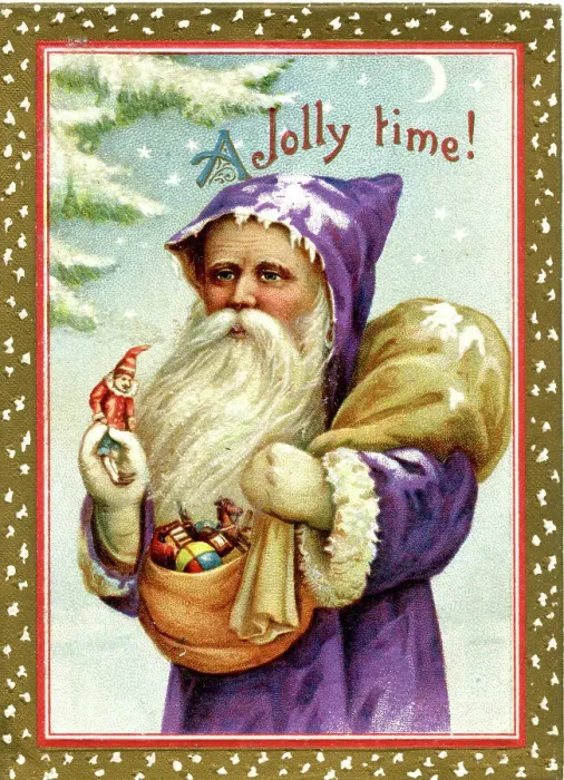 Framed Print : Father Christmas with sack of toys Framed Print : Father Christmas with sack of toys