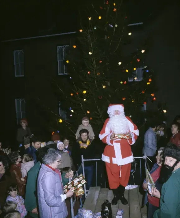 Framed Print : Father Christmas with tree and presents Framed Print : Father Christmas with tree and presents