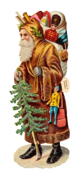 Framed Print : Father Christmas on a Victorian scrap Framed Print : Father Christmas on a Victorian scrap