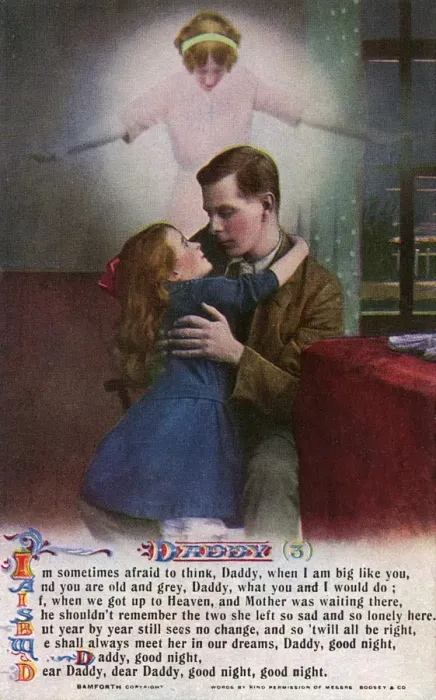 Framed Print : Father / Daughter C1910 Framed Print : Father / Daughter C1910