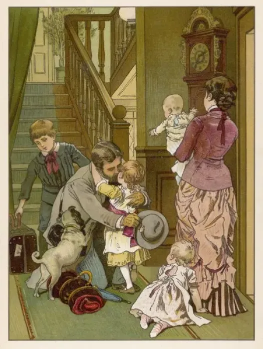 Framed Print : Father Returns C1893 Framed Print : Father Returns C1893