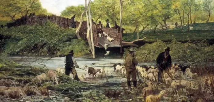 Framed Print : FATTORI, Giovanni (1825-1908). The Sheep Jump Framed Print : FATTORI, Giovanni (1825-1908). The Sheep Jump