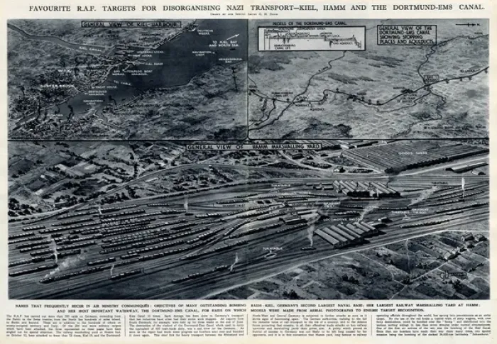 Framed Print : Favourite RAF targets in Germany by G. H. Davis Framed Print : Favourite RAF targets in Germany by G. H. Davis
