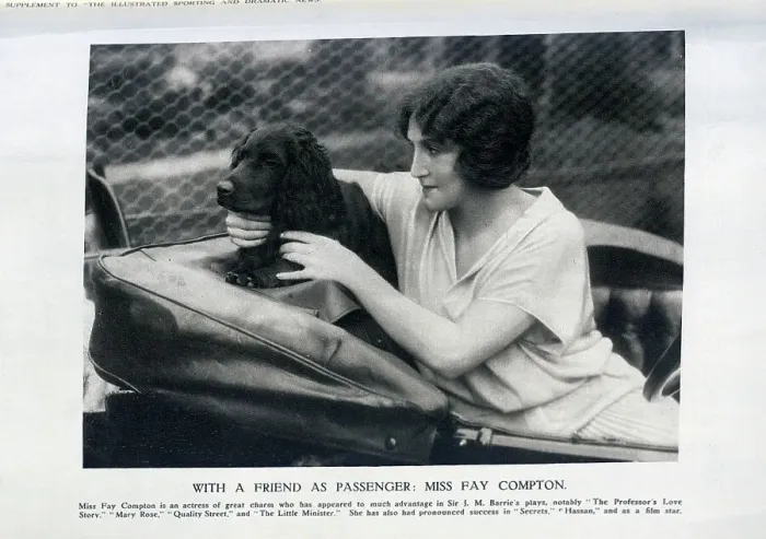 Framed Print : Fay Compton With Dog