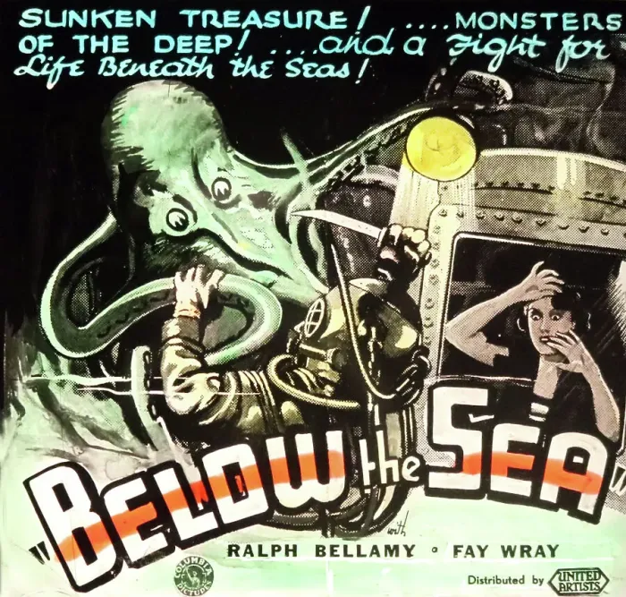 Framed Print : Fay Wray Below the Sea movie advertisement Framed Print : Fay Wray Below the Sea movie advertisement