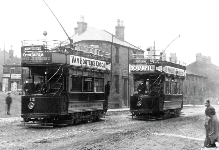 Framed Print : Featherstall Trams early 1900s Framed Print : Featherstall Trams early 1900s