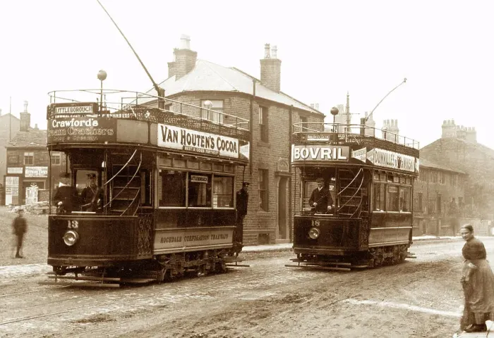 Framed Print : Featherstall trams, early 1900s Framed Print : Featherstall trams, early 1900s