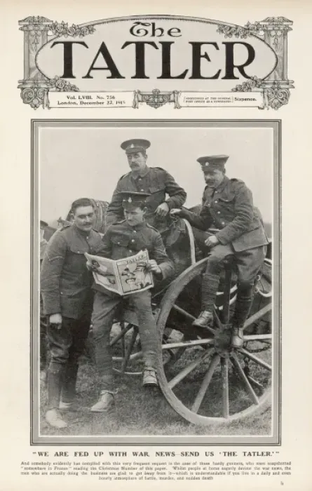 Framed Print : We Are Fed Up With War News- Send Us The Tatler Framed Print : We Are Fed Up With War News- Send Us The Tatler