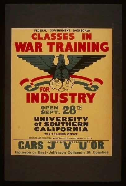 Federal government sponsored classes in war training for ind