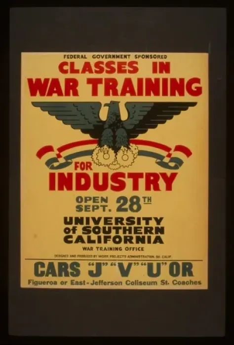 Framed Print : Federal government sponsored classes in war training for ind Framed Print : Federal government sponsored classes in war training for ind