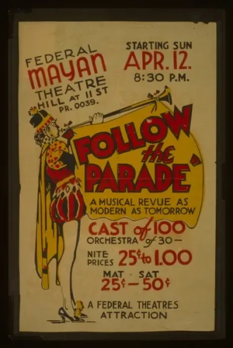 Framed Print : Federal Mayan Theatre, Hill at 11th St. presents Follow Framed Print : Federal Mayan Theatre, Hill at 11th St. presents Follow