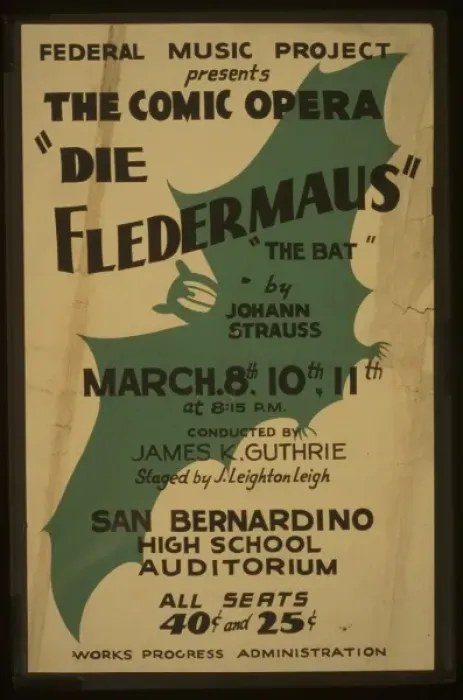 Framed Print : Federal Music Project presents the comic opera Die fledermau Framed Print : Federal Music Project presents the comic opera Die fledermau