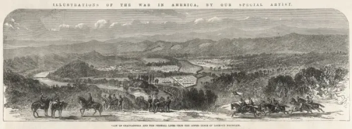 Framed Print : The Federal Position at Chatanooga; American Civil War, 1863 Framed Print : The Federal Position at Chatanooga; American Civil War, 1863