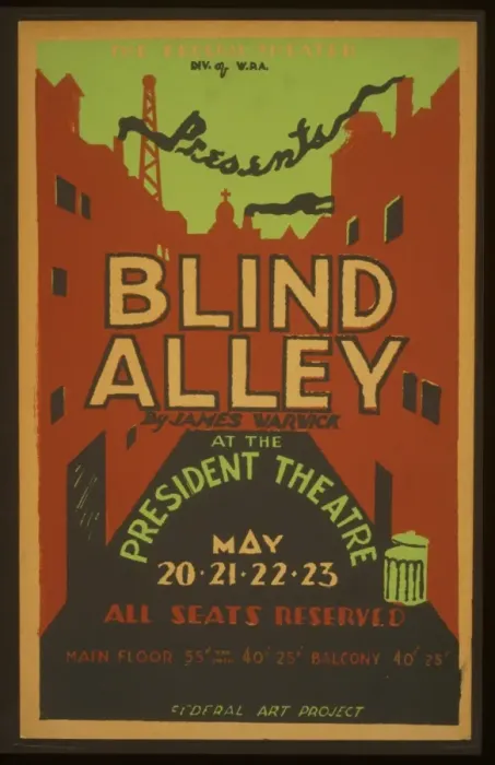 Framed Print : The Federal Theater Div. of WPA. presents Blind alley, by Ja Framed Print : The Federal Theater Div. of WPA. presents Blind alley, by Ja