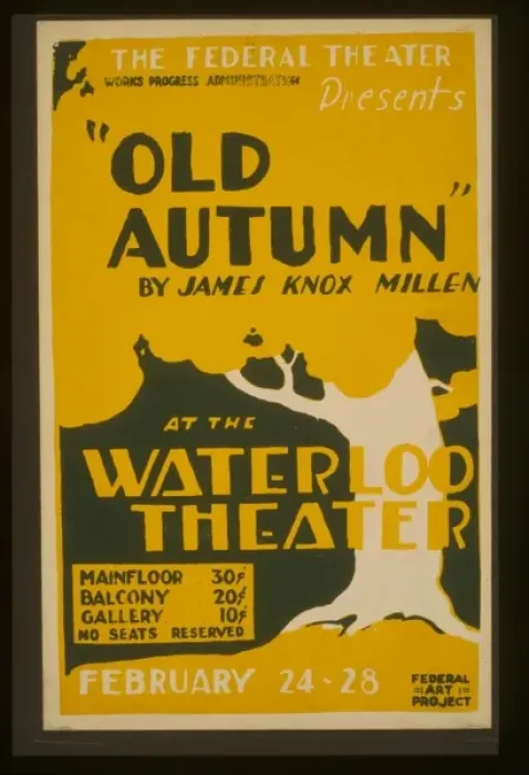 Framed Print : The Federal Theater presents Old autumn by James Knox Millen Framed Print : The Federal Theater presents Old autumn by James Knox Millen