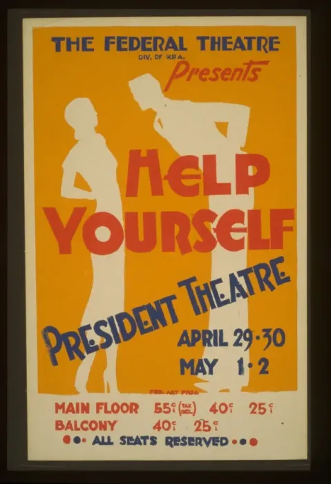 Framed Print : The Federal Theatre Div. of WPA. presents Help Yourself Framed Print : The Federal Theatre Div. of WPA. presents Help Yourself