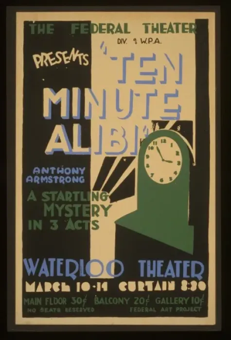 Framed Print : The Federal Theatre Div. of WPA. presents Ten minute alibi b Framed Print : The Federal Theatre Div. of WPA. presents Ten minute alibi b