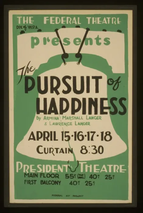Framed Print : The Federal Theatre Div. of WPA. presents The pursuit of hap Framed Print : The Federal Theatre Div. of WPA. presents The pursuit of hap