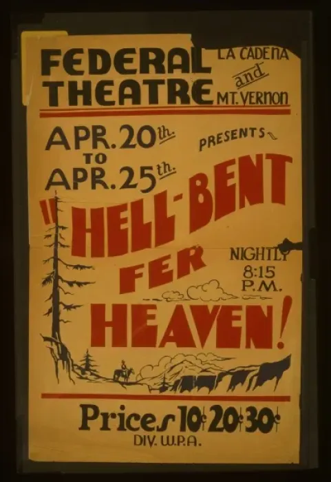 Framed Print : Federal Theatre, La Cadena and Mt. Vernon, presents Hell-ben Framed Print : Federal Theatre, La Cadena and Mt. Vernon, presents Hell-ben