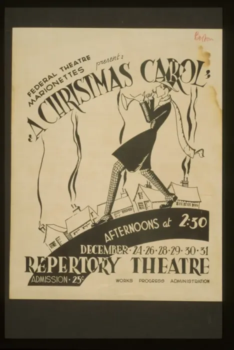 Framed Print : Federal Theatre Marionettes present A Christmas carol Federa Framed Print : Federal Theatre Marionettes present A Christmas carol Federa