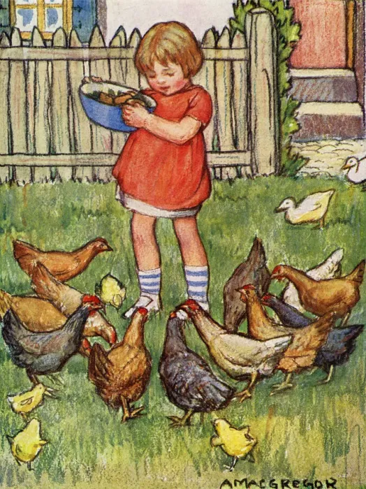Framed Print : Feeding the hens Framed Print : Feeding the hens