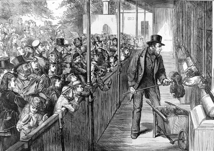 Framed Print : Feeding the Lions at London Zoo, 1871 Framed Print : Feeding the Lions at London Zoo, 1871