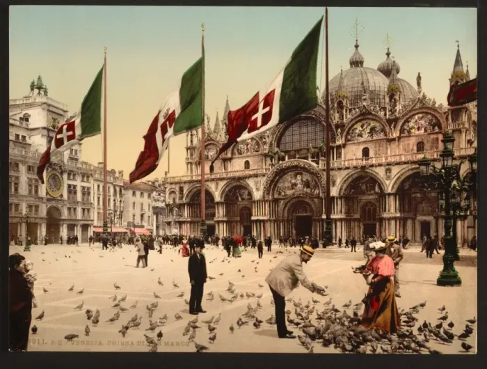 Framed Print : Feeding Pigeons in St. Marks Place, Venice, Italy Framed Print : Feeding Pigeons in St. Marks Place, Venice, Italy