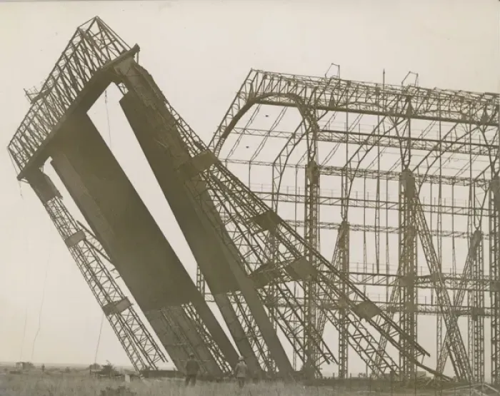 Framed Print : Felling the old airship shed - Kingsnorth Airship Station Framed Print : Felling the old airship shed - Kingsnorth Airship Station