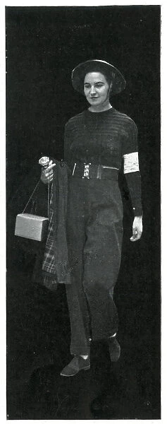 Female ambulance worker in uniform, September 1939