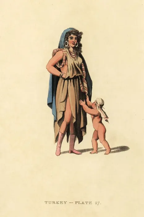 Framed Print : Female Bedouin Arab of the desert and her child Framed Print : Female Bedouin Arab of the desert and her child