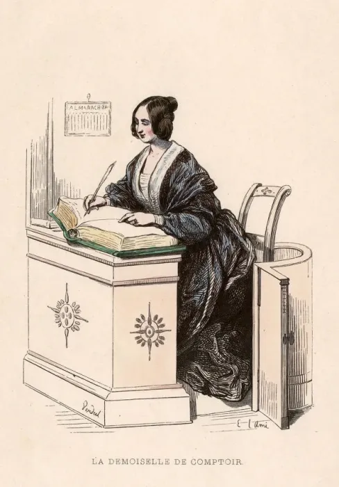 Framed Print : FEMALE CASHIER 1850 Framed Print : FEMALE CASHIER 1850